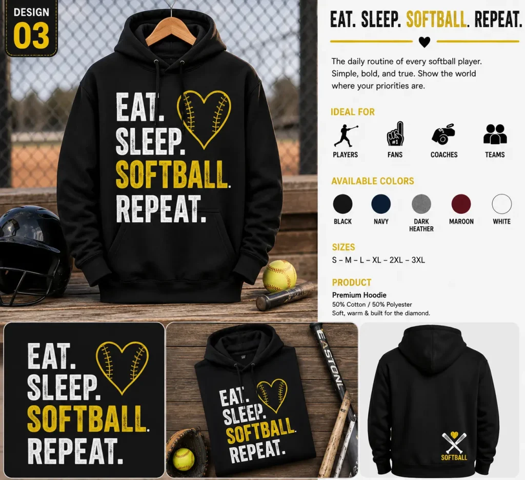 Design #3: Eat. Sleep. Softball. Repeat.